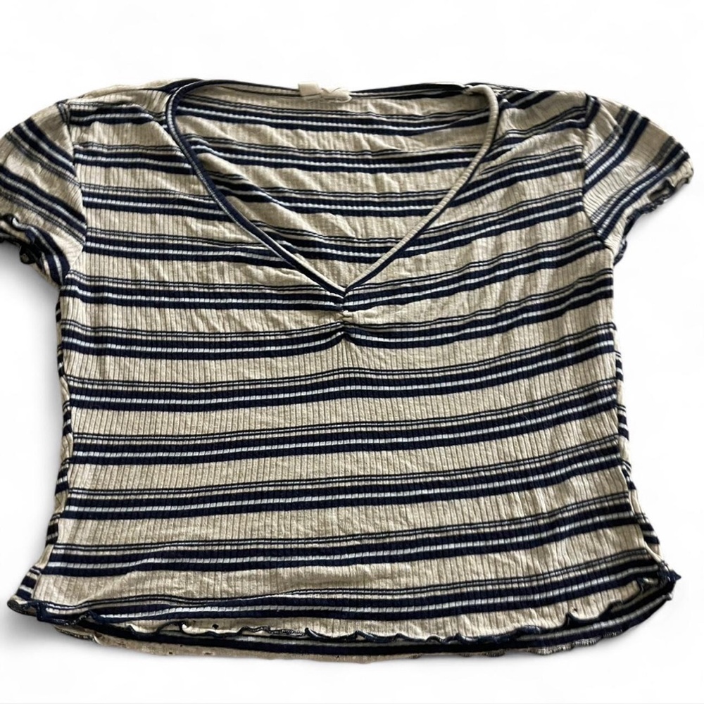 Striped V-Neck Women's Top